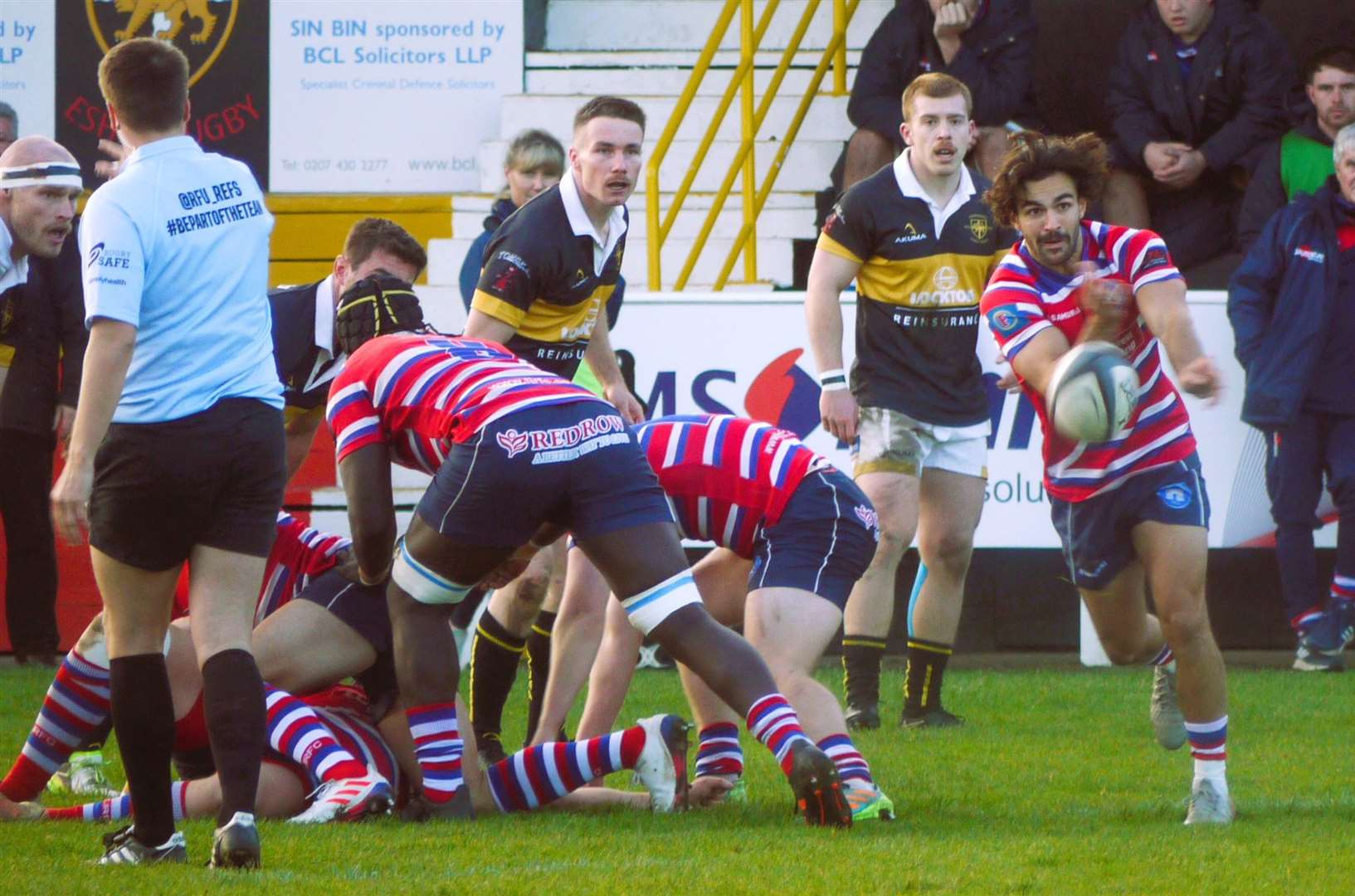 Luca Petrozzi gets the ball away for Tonbridge at Esher. Picture: Adam Hookway