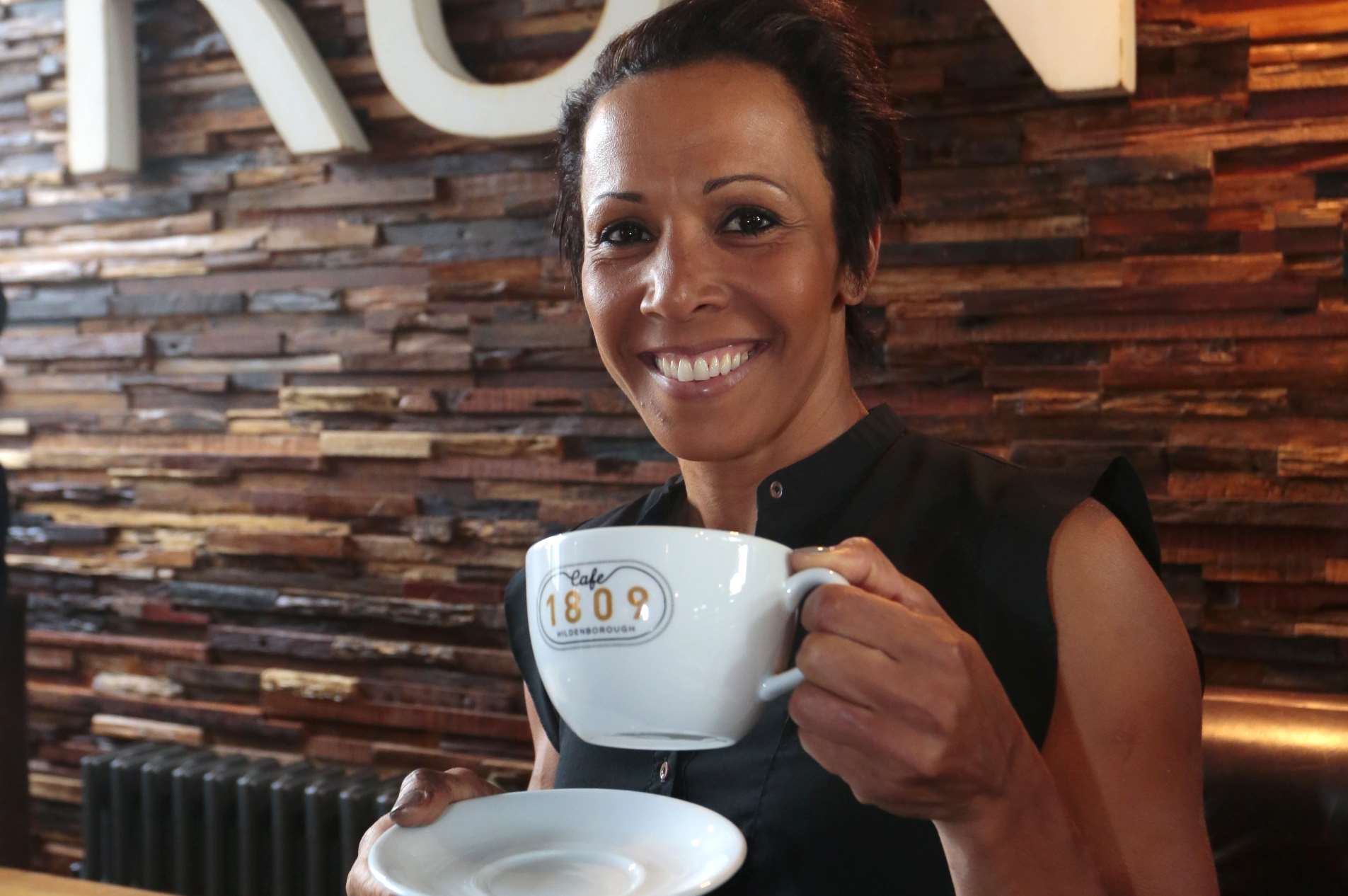 Kelly Holmes at her newly opened Cafe 1809