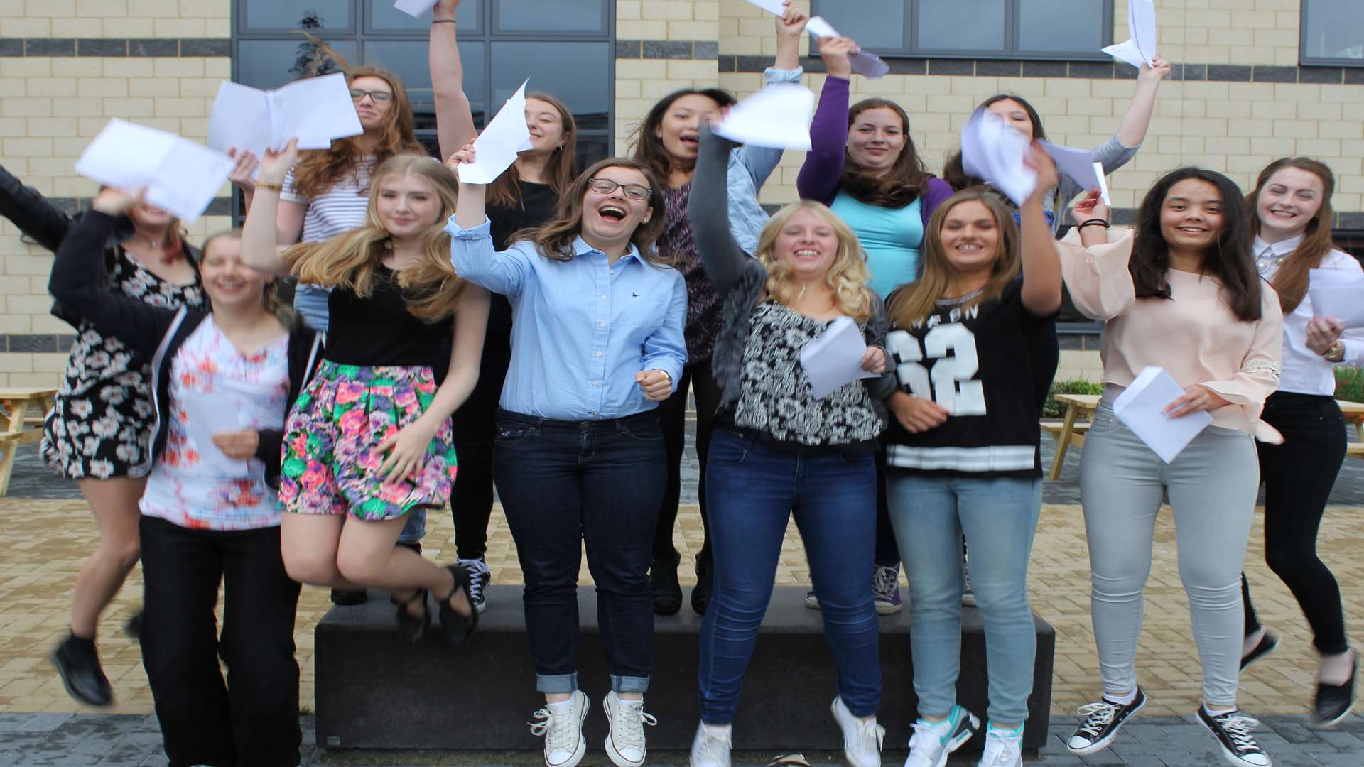 Students at Invicta celebrate their results