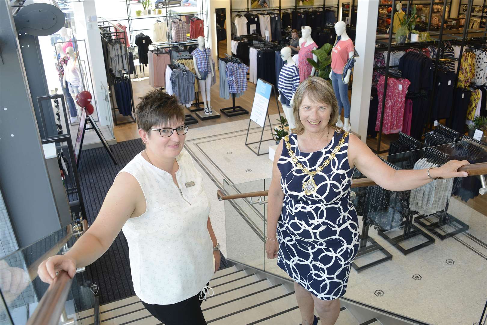 Sue Chandler, chairman of Dover District Council, right, with store manager Annabelle Wolfe. Picture: Paul Amos