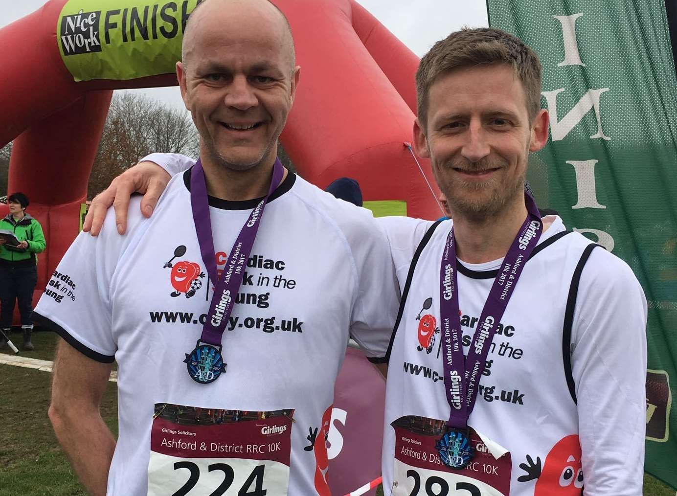 Phil Sweatman and Nick Vincent who are running the London Marathon for Team Ben Hammond
