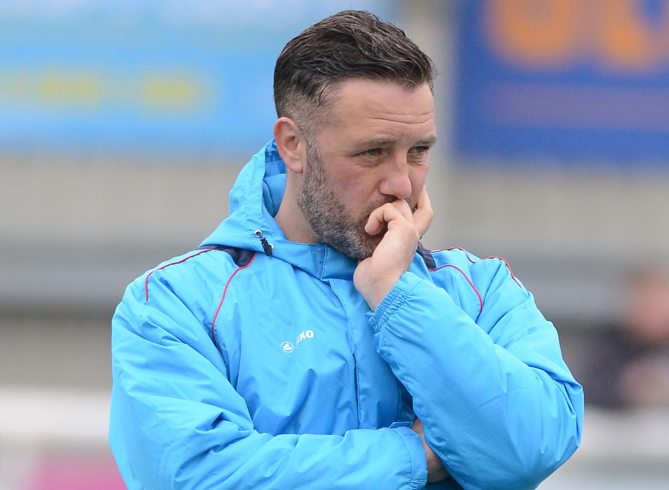 Stones boss Jay Saunders watches on from the sidelines Picture: Gary Browne