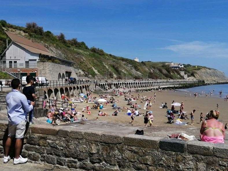 Tourists have flocked to beaches in Kent from as far as Essex and London this week