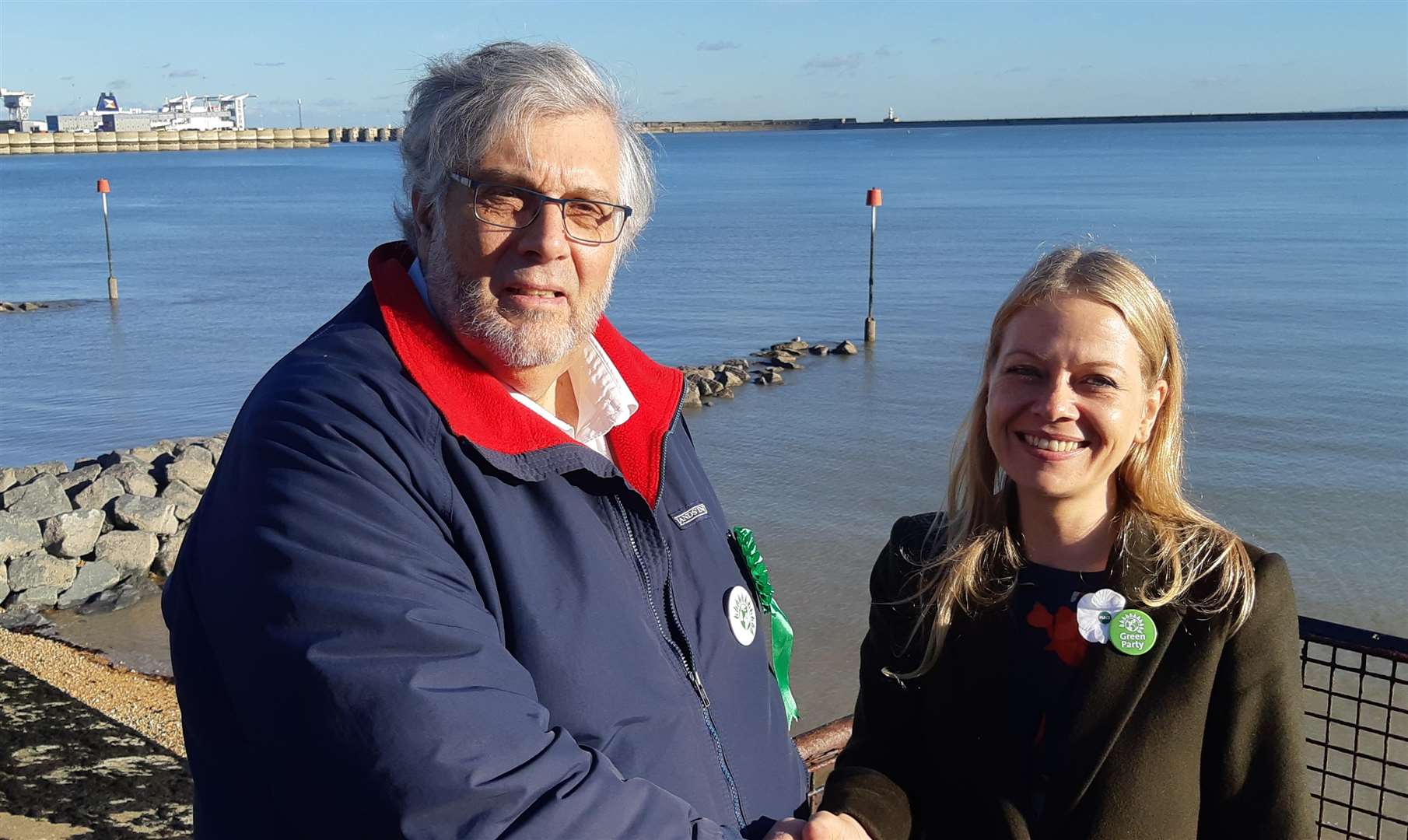 Green co-leader Sian Berry greets Cllr Eddy as a new member today
