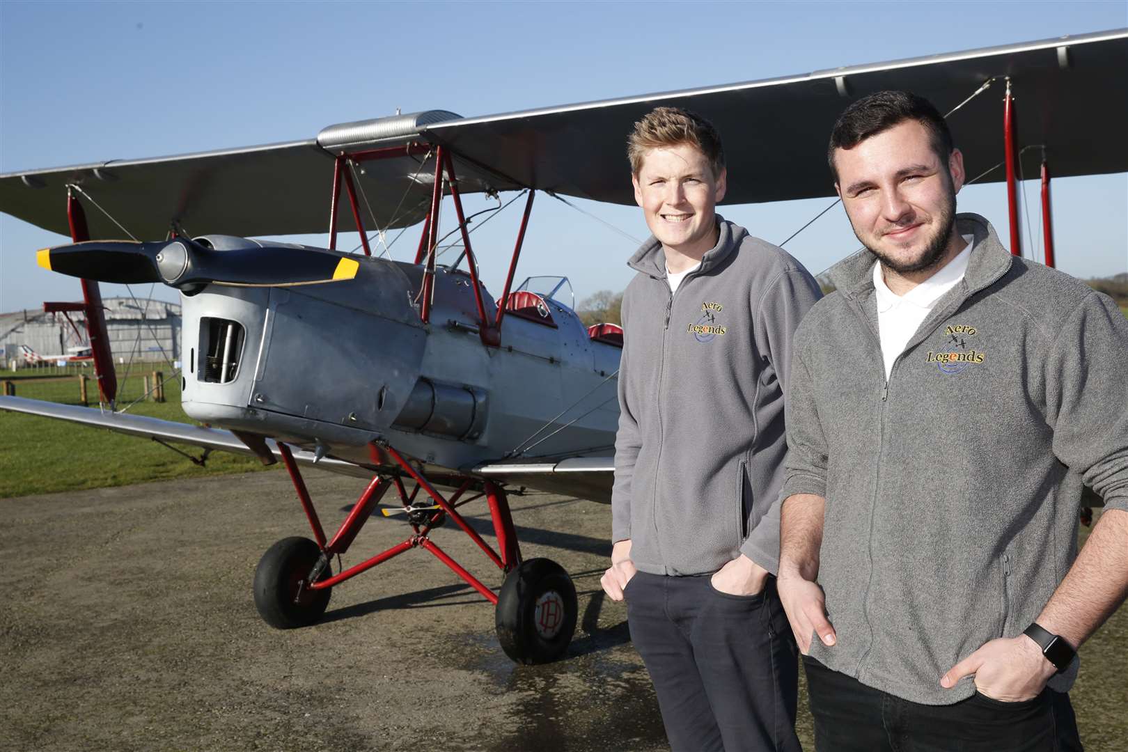 Elliot Styles and Ben Perkins. Aero Legends are asking people interested in vintage aircraft volunteer in exchange for free flights and lessons in their aircraft
