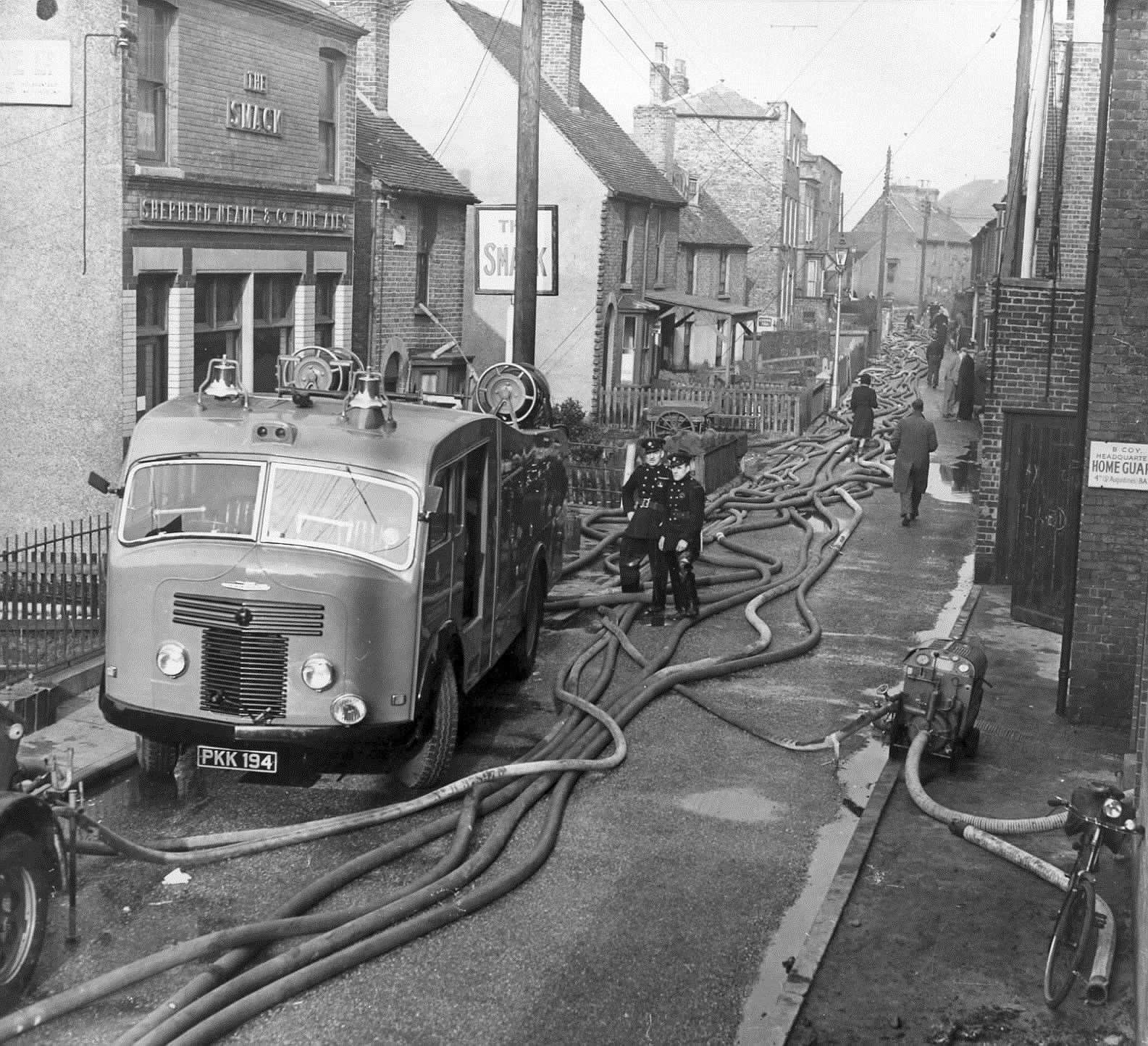 Forty five appliances from all parts of Kent were used to pump the water out of Whitstable