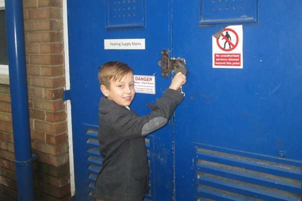 Joshua Doherty locking up at Minster Primary School