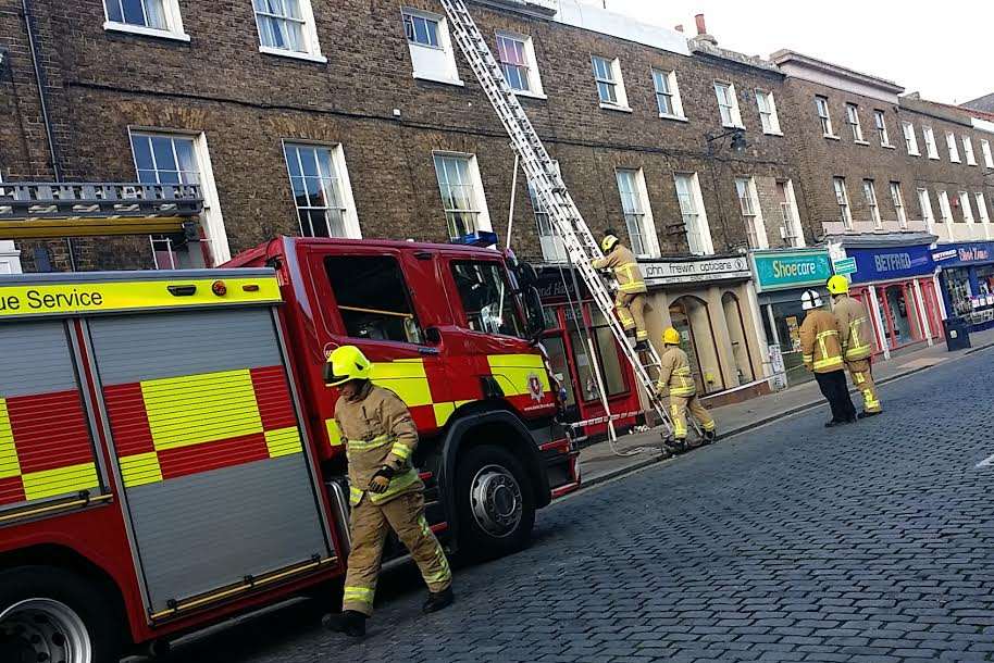 Fire crews preparing to inspect the damage. Picture by Johnathan Stack