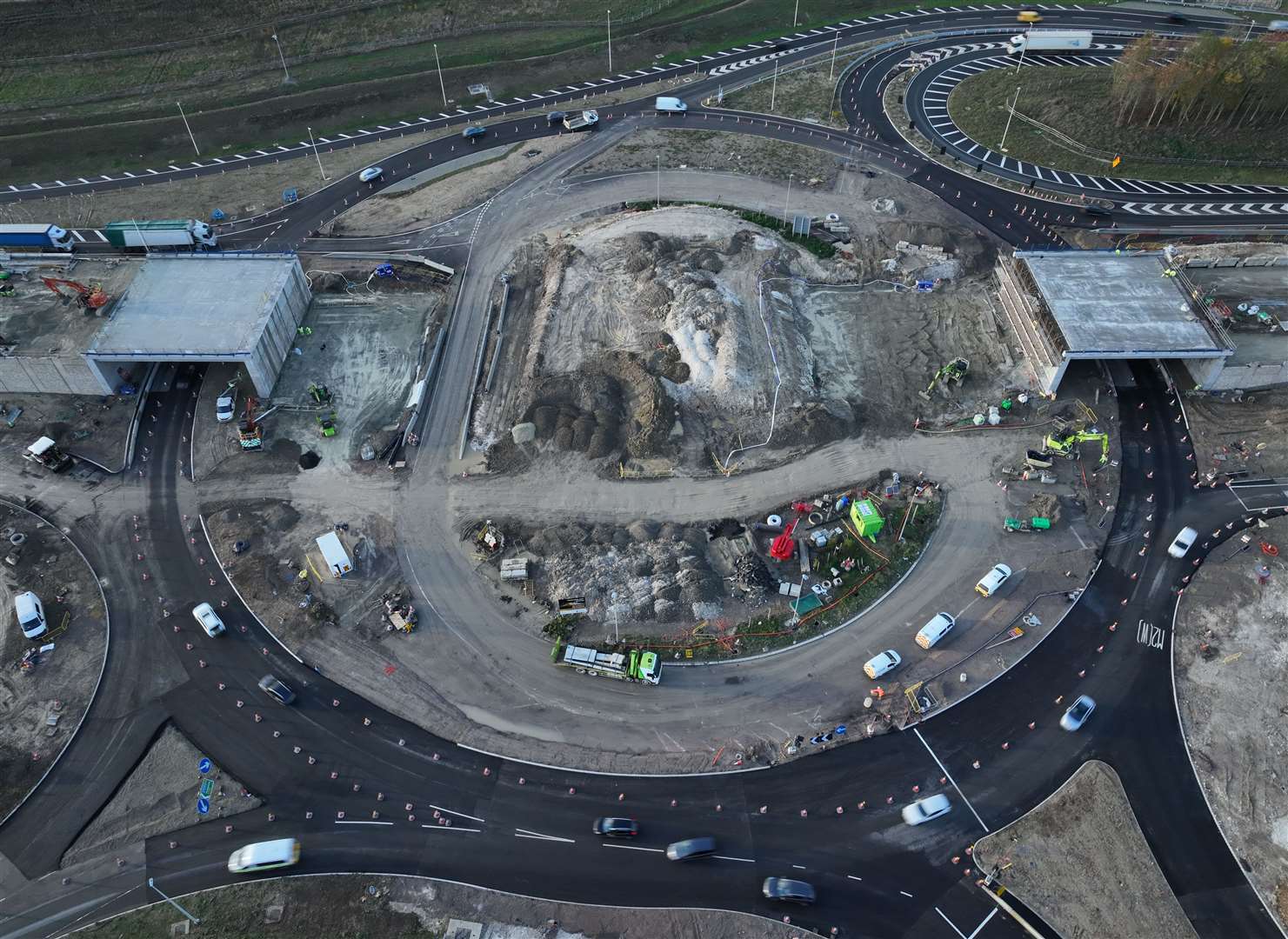 Construction at the Stockbury roundabout is going well. Picture: Phil Drew
