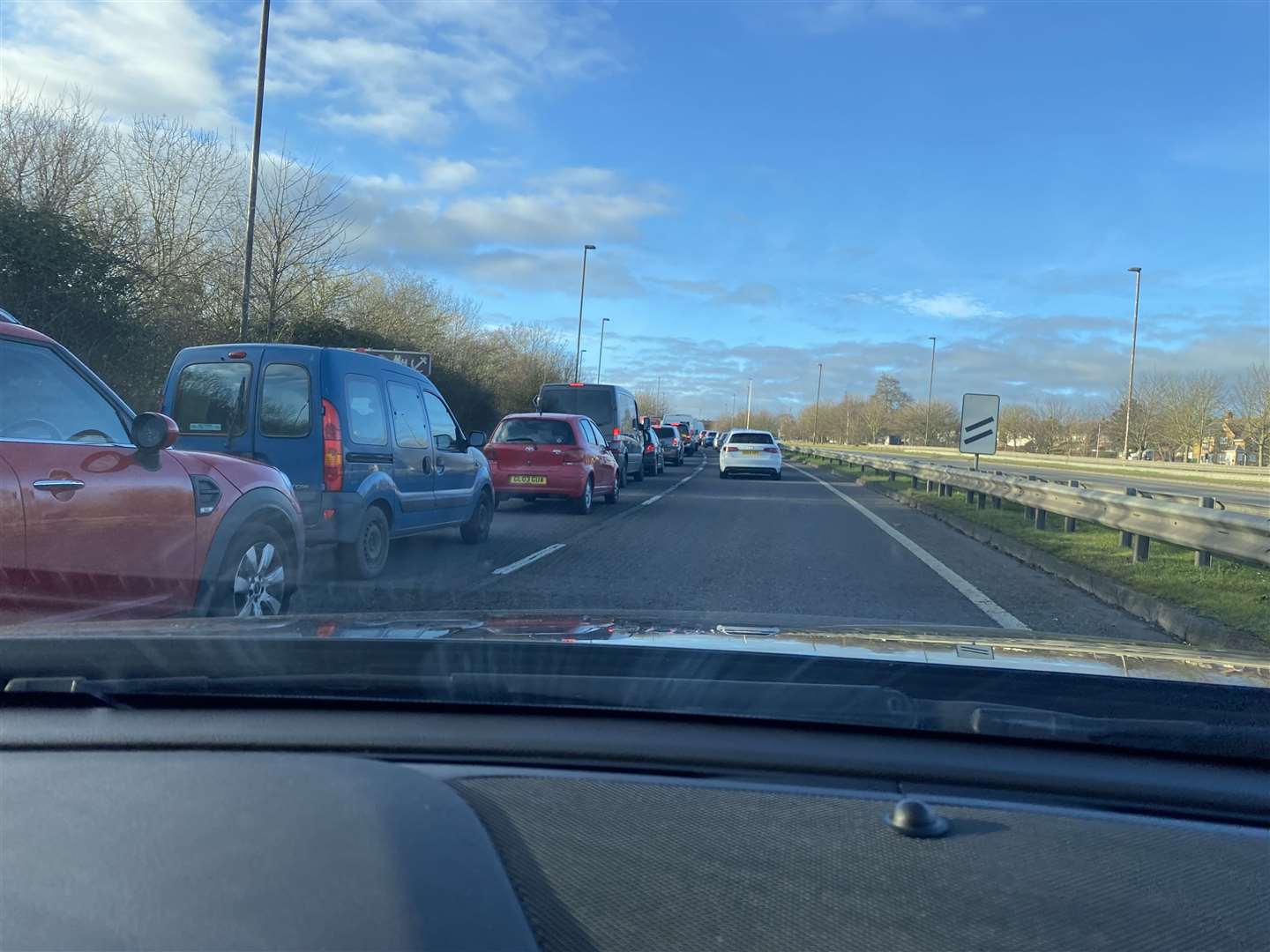 Queues approaching Berwick Way from the A289 this week (54773203)