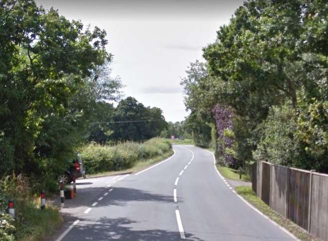 The crash happened in Hastings Road, Rolvenden, Cranbrook. Picture: Google.