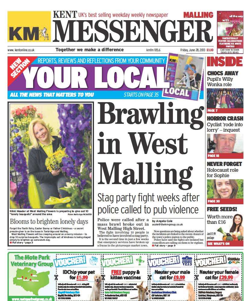 Malling edition front page, June 28