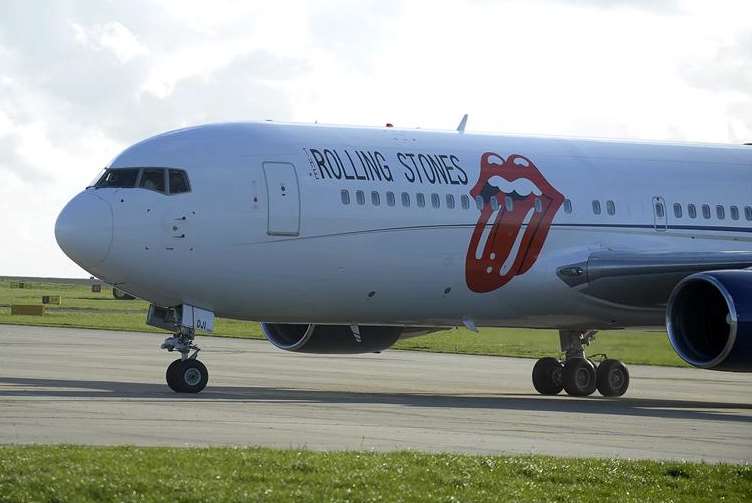 The Rolling Stones' private jet at Manston Airport in March. Picture: Barry Goodwin