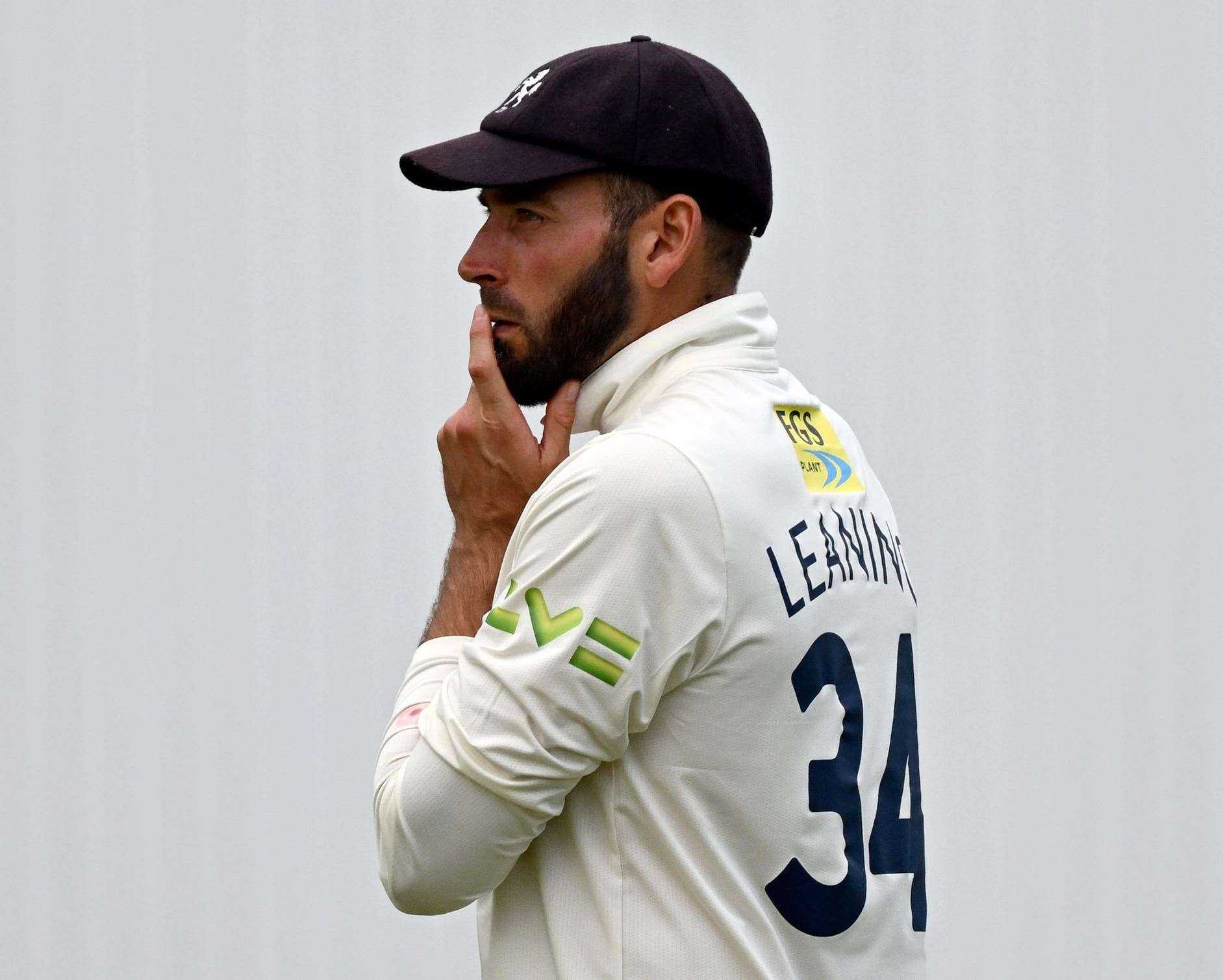 Skipper Jack Leaning – is unbeaten on 10 overnight in Kent’s first-innings reply to Nottinghamshire’s 350 all out in County Championship Division 1. Picture: Keith Gillard