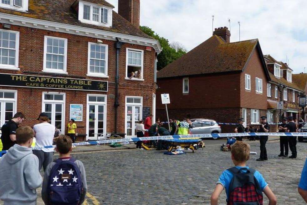 Emergency services outside the Captain's Table in Folkestone Picture: @Kent_999s