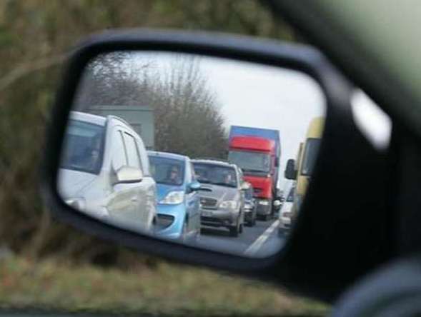 Traffic is slow near the Dartford Crossing due to an overturned lorry. Stock Pocture.