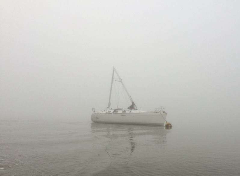 Thick fog blanketed the River Medway