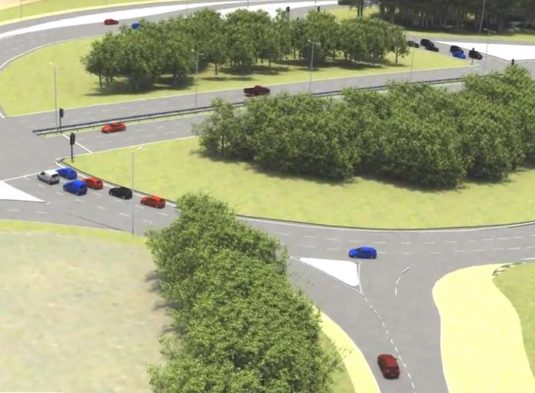 Highways England has created aerial views of what an upgraded Stockbury Roundabout could look like.
