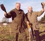 THREE CHEERS: Lord Kingsdown, left, and Cllr Mike Harrison at White Horse Wood