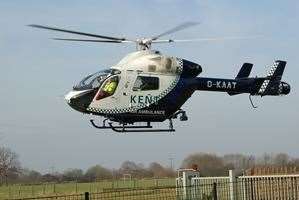 An air ambulance has landed close to the scene. Stock picture