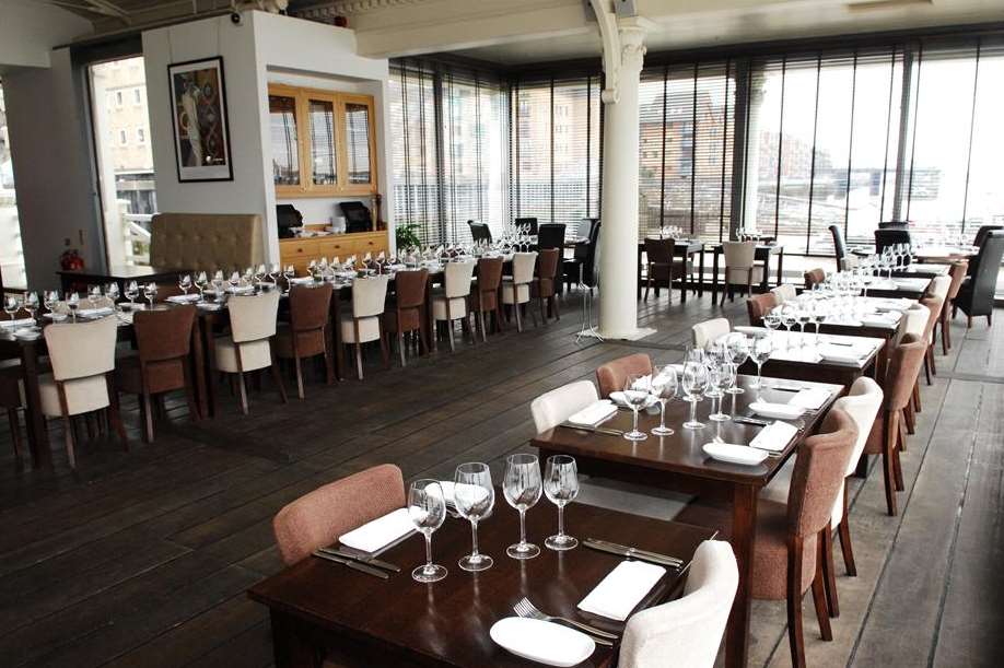 The interior of Gravesend riverside restaurant Riva