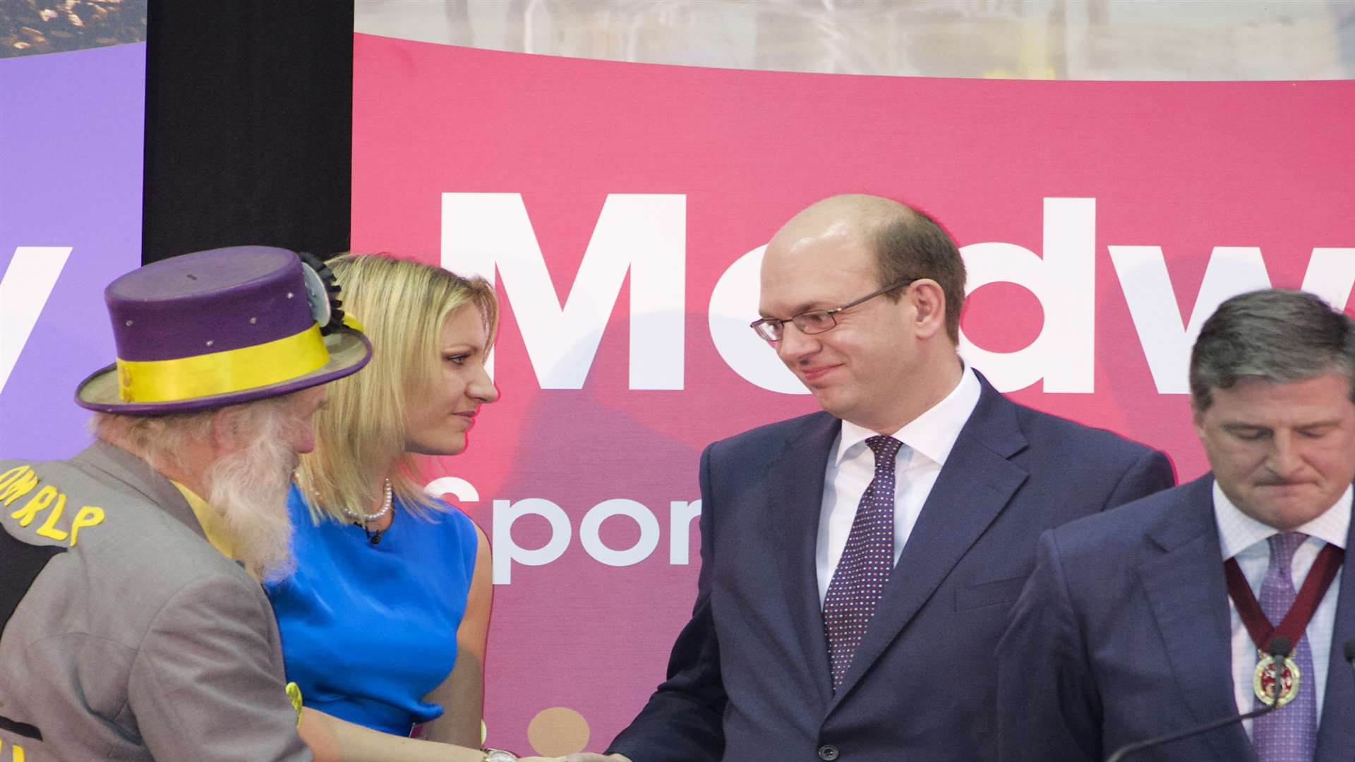 By-election winner Mark Reckless shakes other candidates' hands