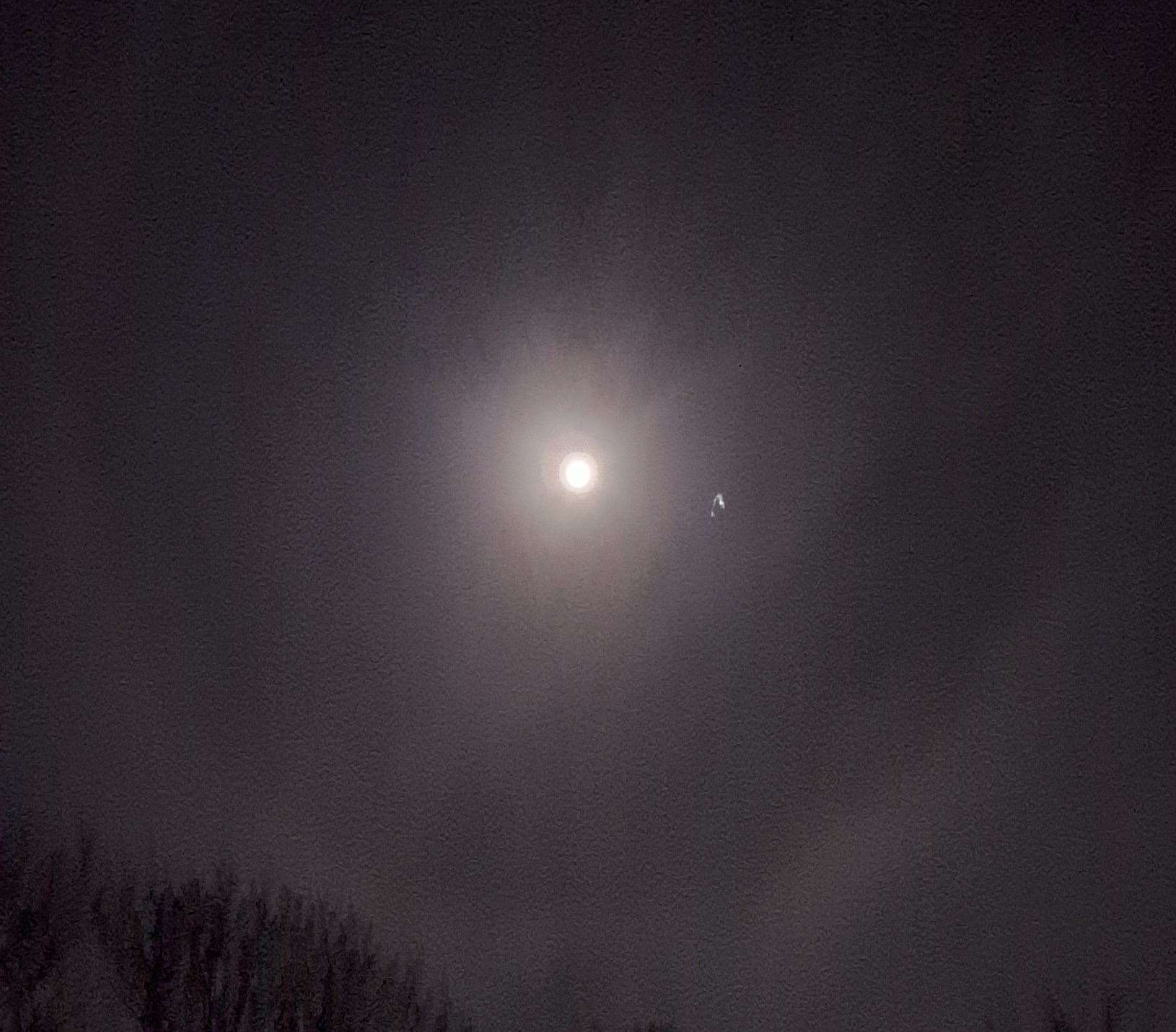 A "lunar halo" was spotted over West Malling last night. Picture: Nikki White