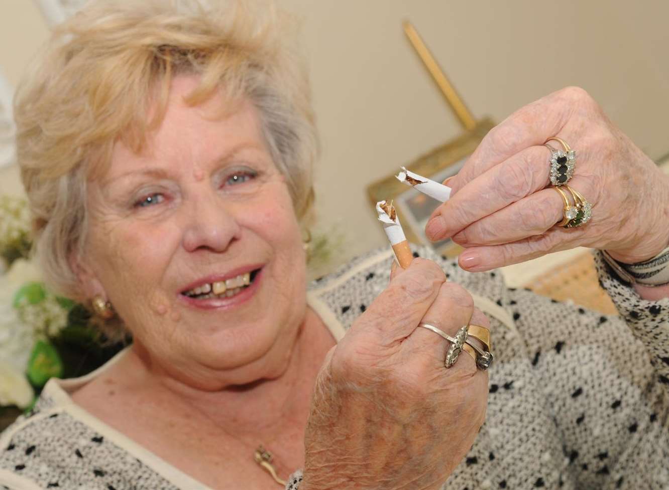 Ann Russell quits smoking after 61 years. Picture: Wayne McCabe