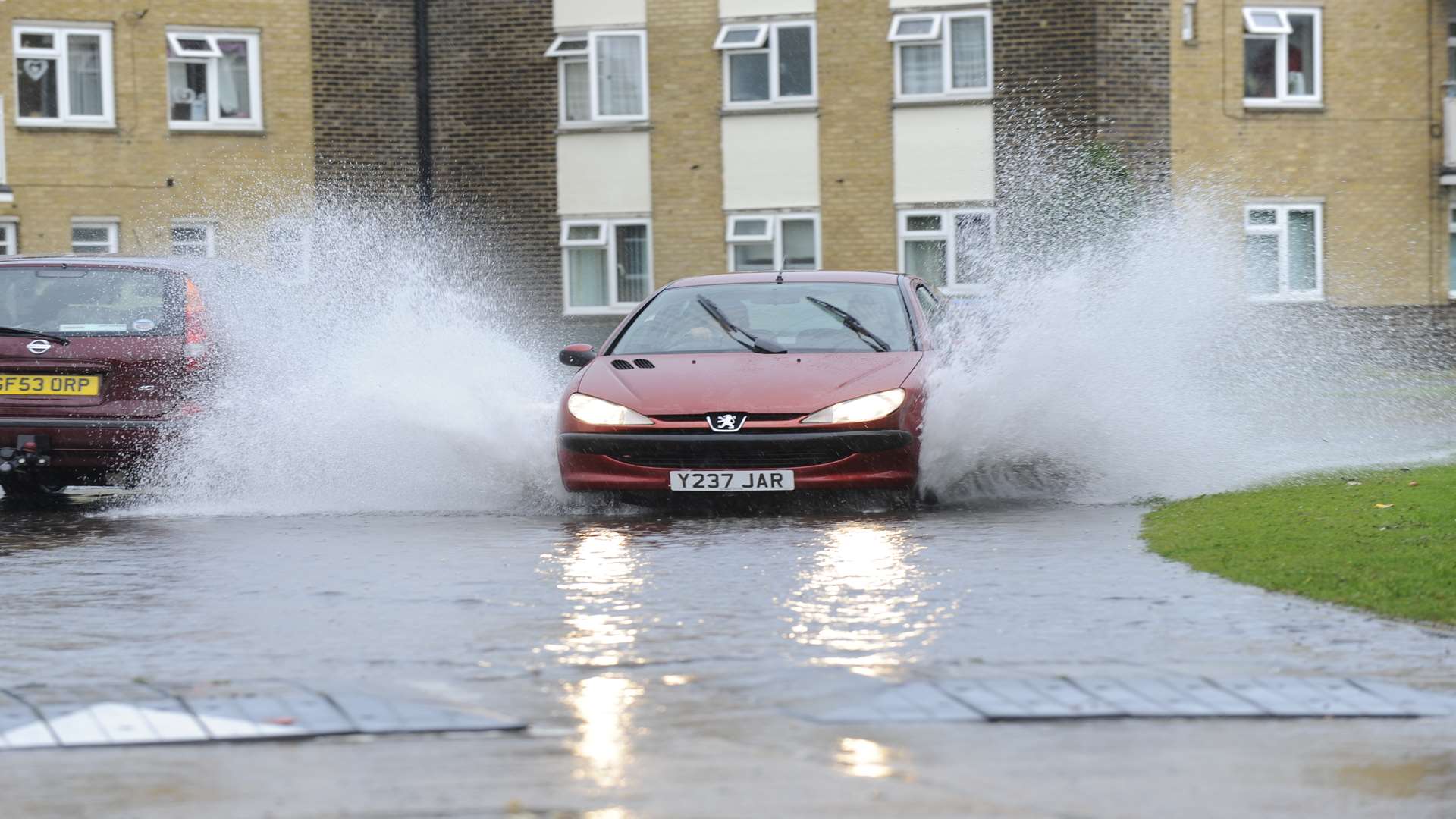 Roads are being flooded after torrential rain