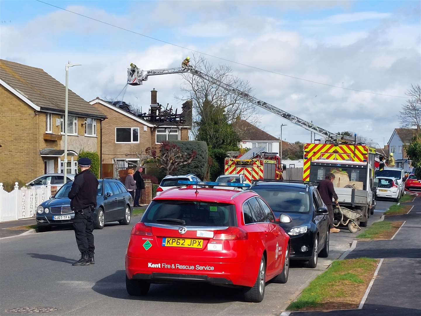 Emergency services are at the scene of the fire in Landon Road, Herne Bay