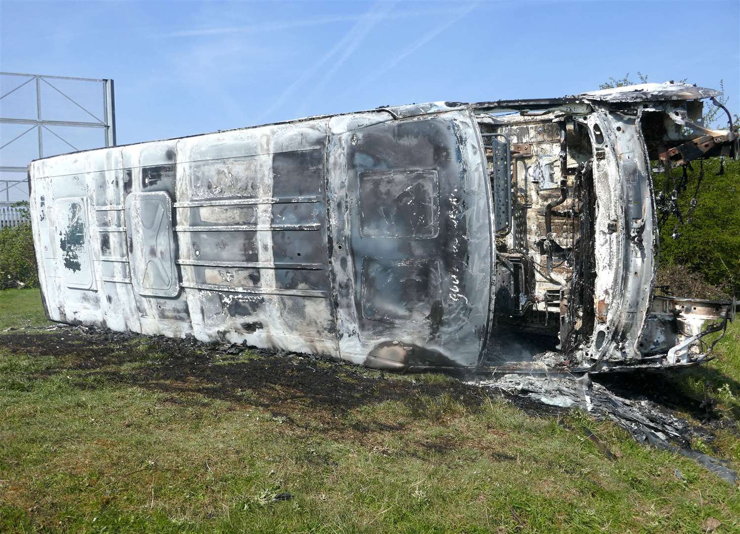 On April 15 another burnt-out bus found on land near Wharf Road, Gravesend