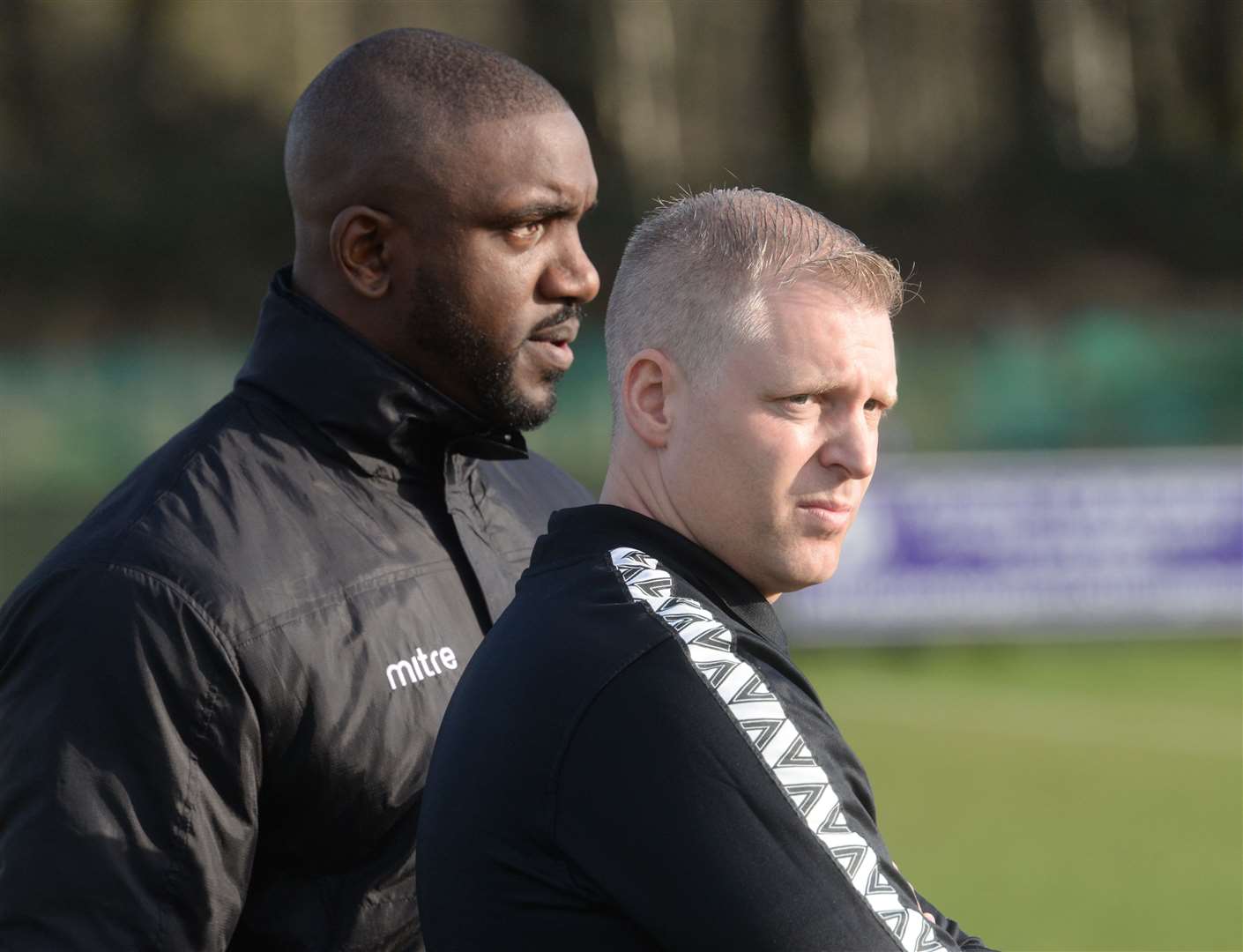 Sittingbourne manager Chris Lynch with assistant Nathan Elder Picture: Chris Davey