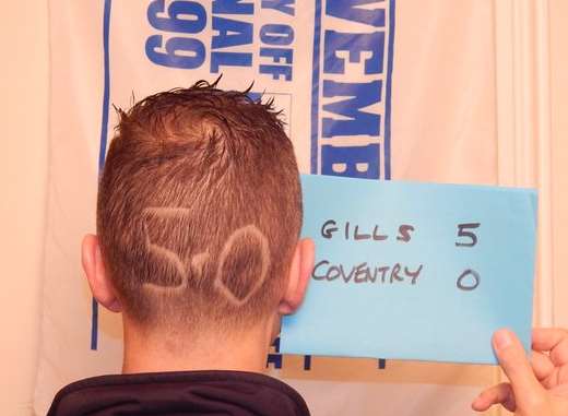 One optimistic Gills fan shaved his prediction for today's match into the back of his head