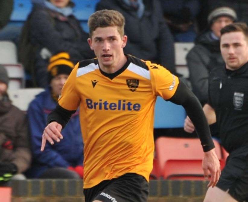 Max Watters during his loan spell at Maidstone Picture: Steve Terrell
