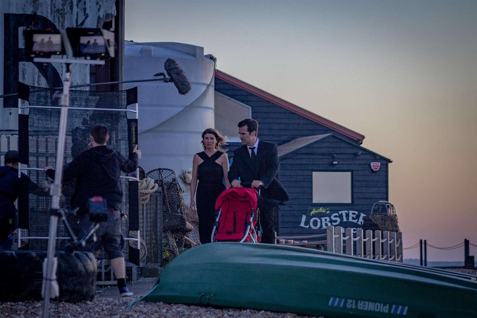 Sharon Horgan and Rob Delaney were spotted being filmed by The Lobster Shack. Picture: Phil Grosvenor