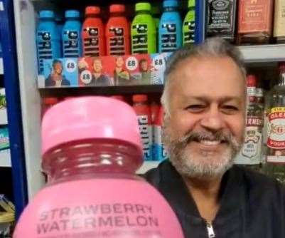 KM Convenience Store in Herne Bay has become a TikTok sensation with it stocking Prime drinks. Picture: KM Convenience Store/TikTok