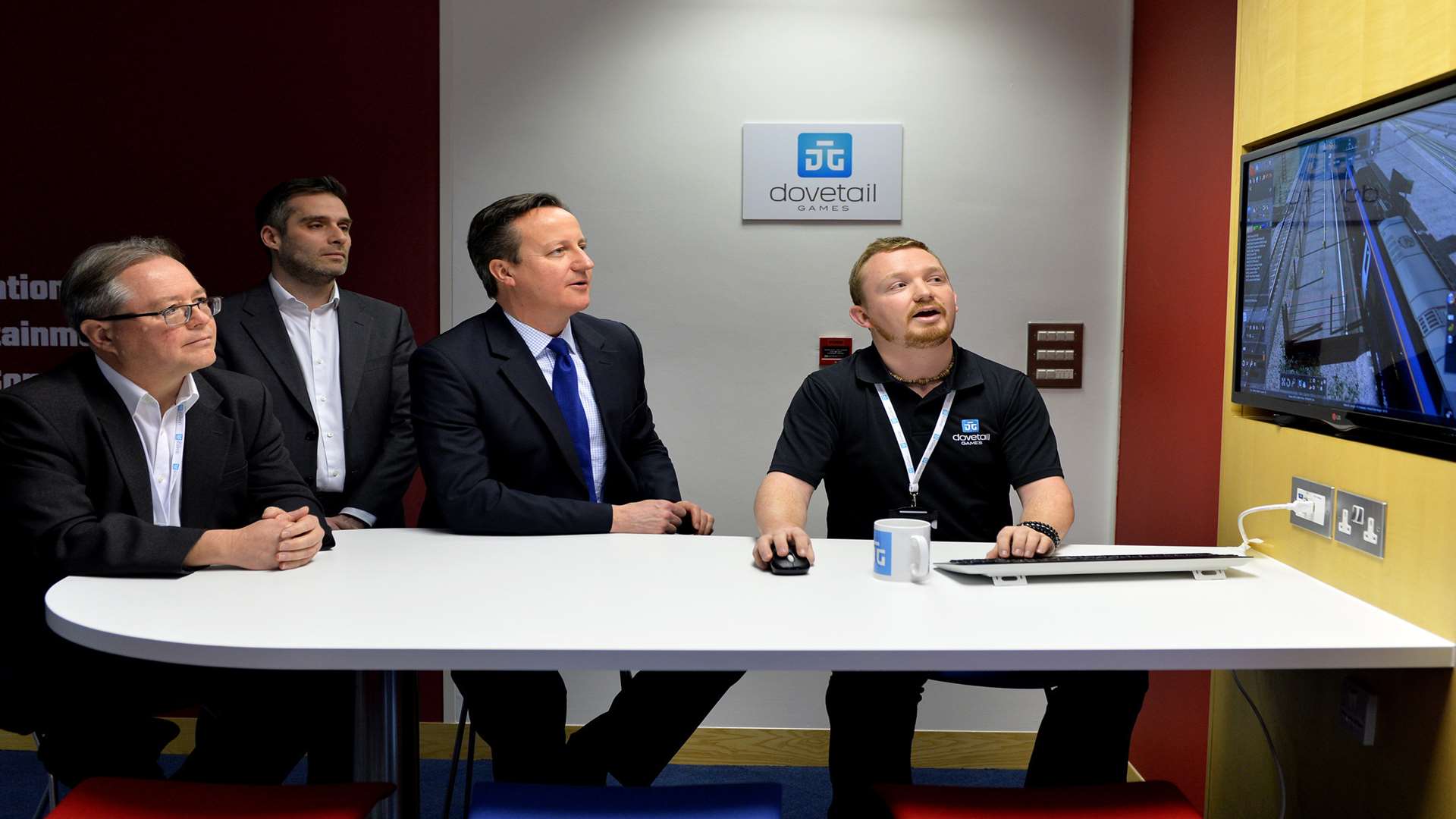 David Cameron visited Dovetail Games in Chatham last year. Picture: Crown Copyright