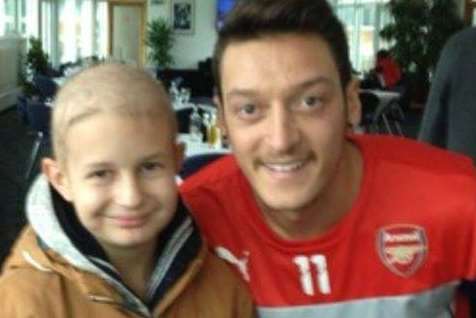Jake with one of his heroes, Mesut O'zil.