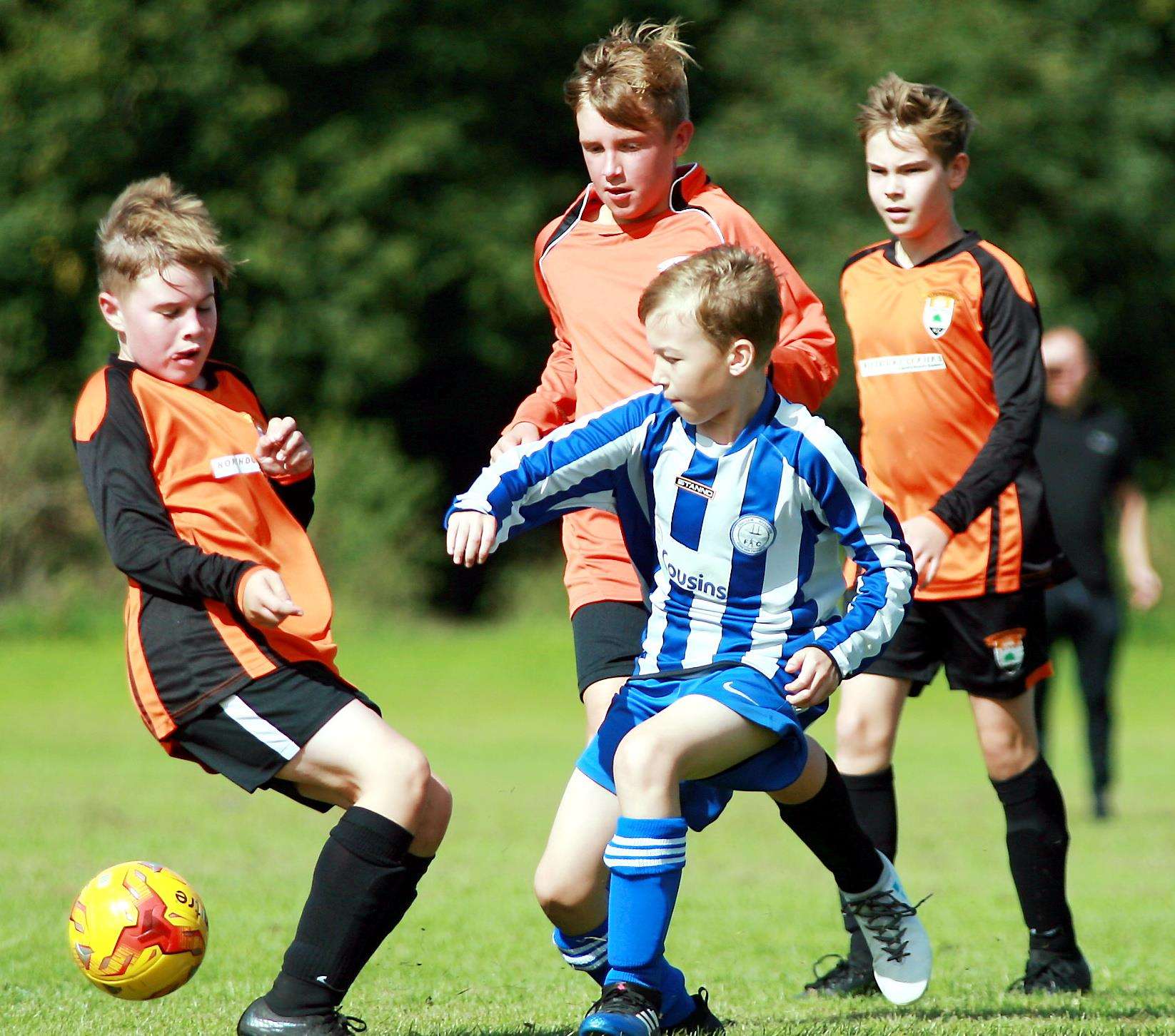 Lordswood Youth under-13s taking on Chatham Riverside under-13s Picture: Phil Lee
