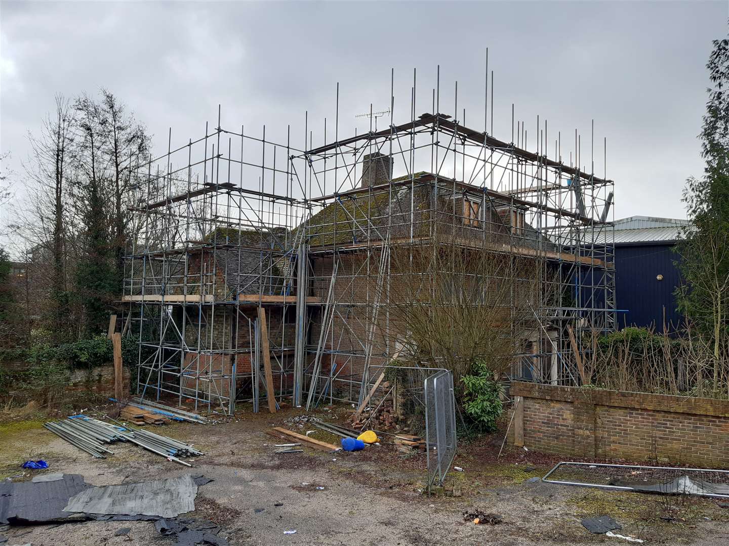 Whist House is now surrounded by scaffolding