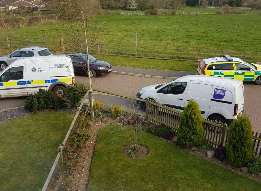 A forensics van in the street. Picture: @kieranbenzies1