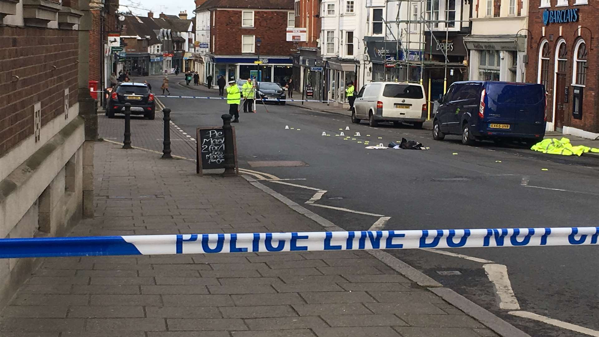 The road was cordoned off following the crash. Picture: Henry Dodds