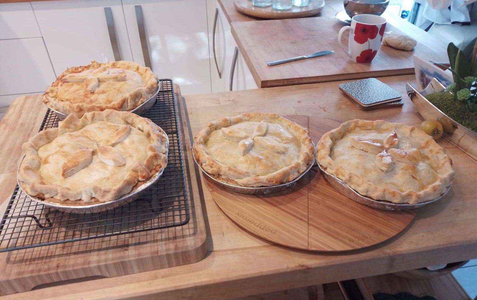 Cally Gale has made Bramley apple pies with fruit from her alloment. Photo: Cally Gale