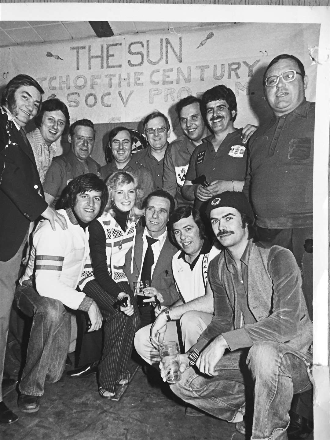 Eric Bristow, second from left, and other famous faces at the Literary and Social Club in Blue Town