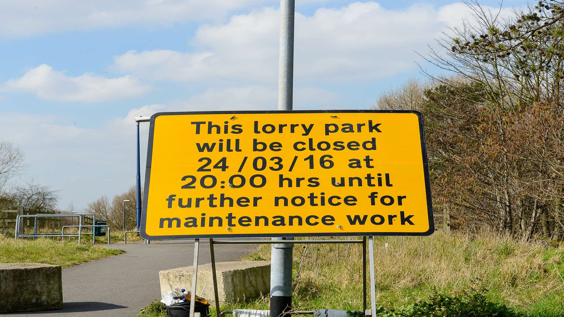 It is not known how long the maintenance work at the lorry park opposite Nell's Cafe will take