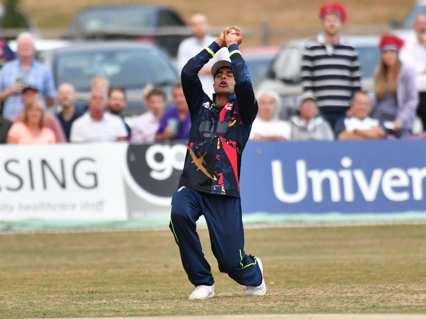 Imran Qayyum takes a catch in Kent's win over Hampshire. Picture: Keith Gillard (3062616)