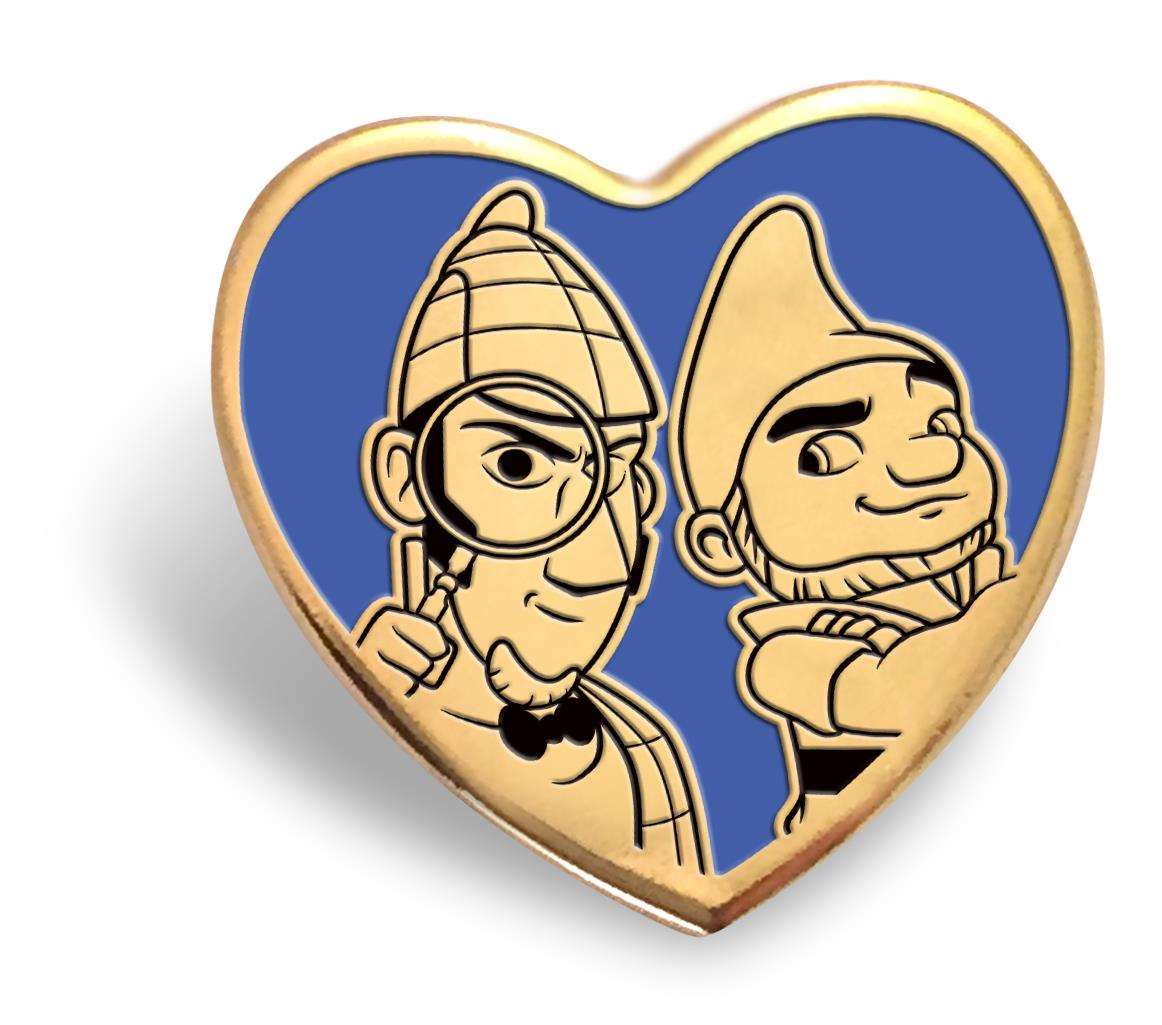 Sherlock Gnome pin, created as part of the Variety Gold Hearts campaign