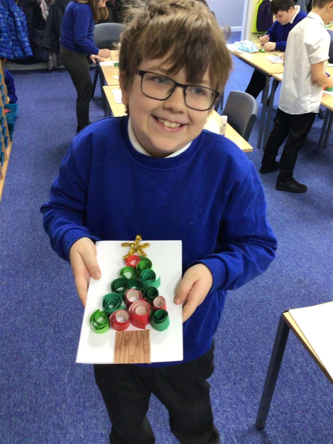 Children from Milton Court Academy in Sittingbourne handmade Christmas cards for elderly care home residents (43439265)