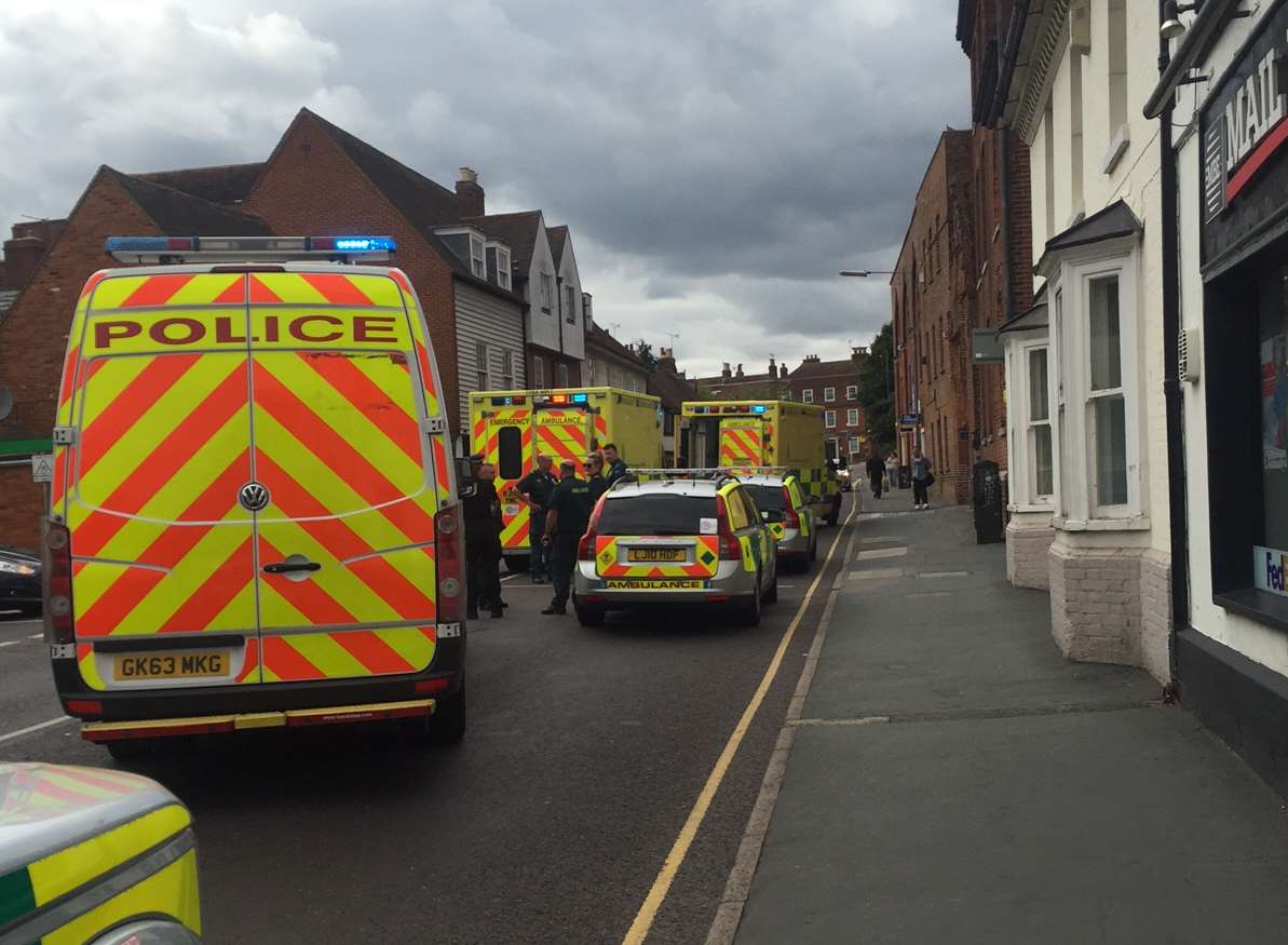 Emergency services in St Dunstans Street in Canterbury