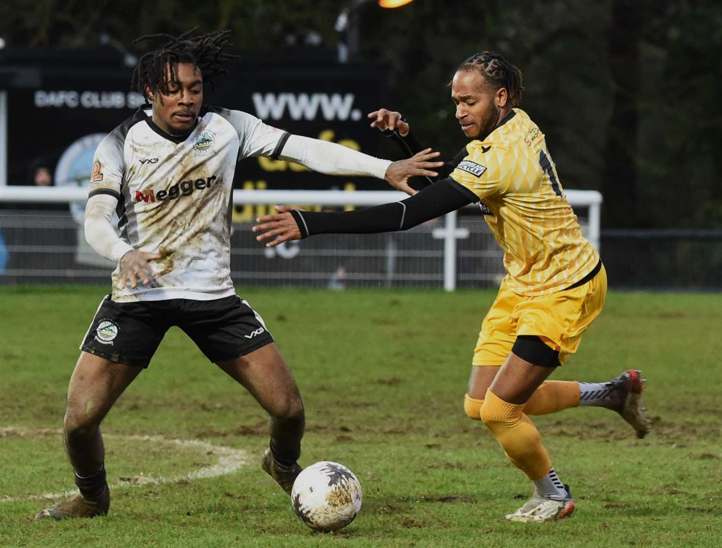 Dover's Roman Charles-Cook in action against Maidstone. Picture: Steve Terrell